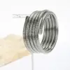 Simple Style Solid Color 304 Stainless Steel Spring Wrap Stretch Multilayer Bangle In Bulk