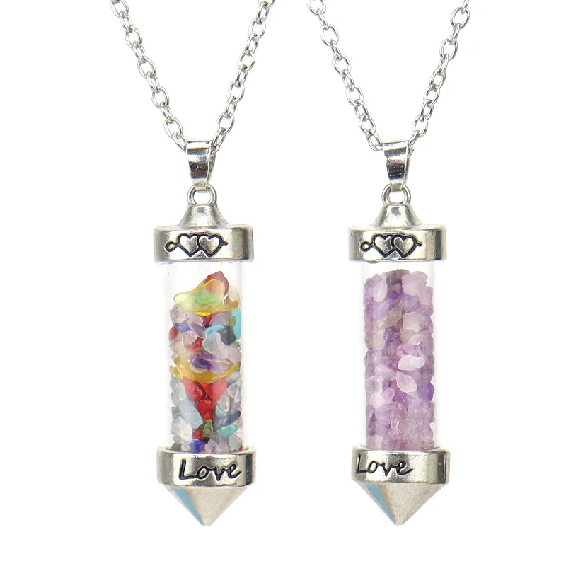 Wholesale Retro Ing Bottle Crystal Plating Pendant Necklace 1 Piece