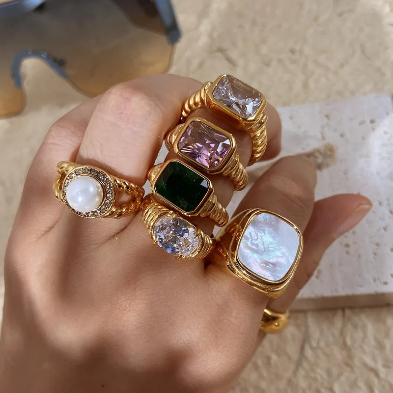 Wholesale Jewelry 304 Stainless Steel Zircon Rings
