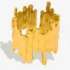 Wholesale Ion Plating (IP) Real Gold Plated 18K Gold Geometric 304 Stainless Steel Elegant Simple Style Streetwear Waterproof Non Tarnish Open Rings