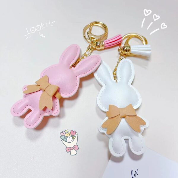 oly-1cd545d817d1312940449b4a1b655610 Wholesale Foreign trade leather rabbit key chain cute girl heart bag pendant exquisite mobile phone shell patch gift