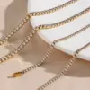 Wholesale PVD Coated Real Gold Plated 18K Gold Geometric 304 Stainless Steel Simple Style Waterproof Non Tarnish 304 Stainless Steel Bracelets Necklace