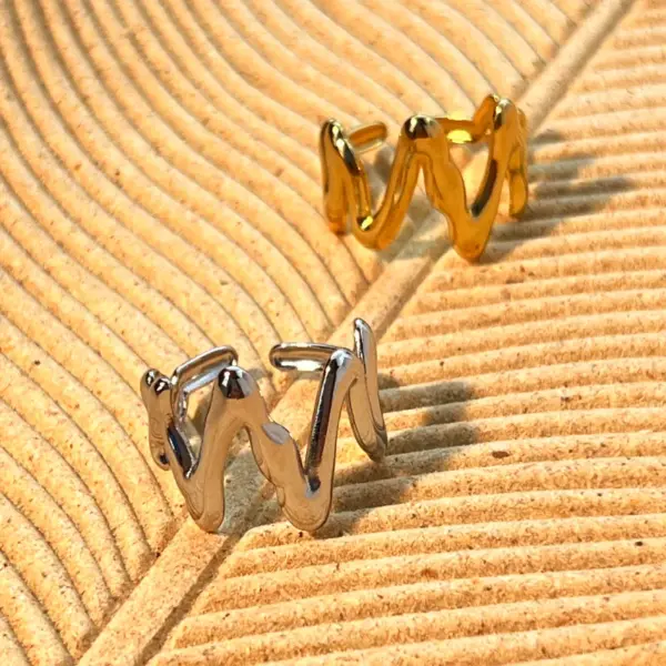 Wholesale PVD Coated Real Gold Plated 18K Gold Letter 304 Stainless Steel Retro Waterproof Non Tarnish Open Rings