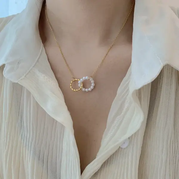 Wholesale Lady Geometric Titanium Steel Plating Pendant Necklace