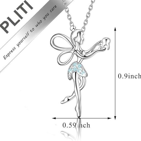Wholesale Ballet Girl Diamond Wing Pendant