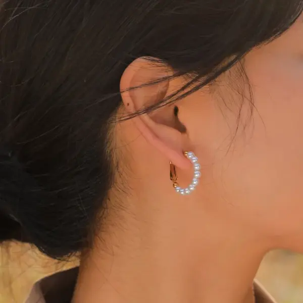 Wholesale PVD Coated Geometric 303 Stainless Steel Simple Style Waterproof Non Tarnish 304 Stainless Steel Hoop Earrings