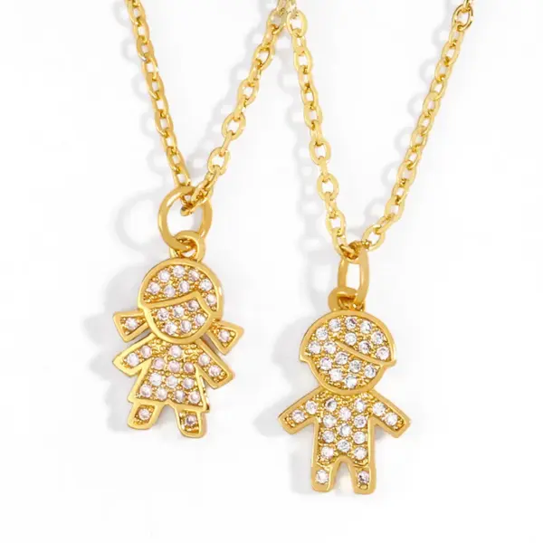 Wholesale Copper Plating Cartoon Character Necklace
