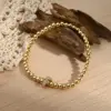 Wholesale Jewelry Casual Simple Style Letter Copper Zircon 18K Gold Plated Handmade Polishing Inlay Beaded Chain Bracelets