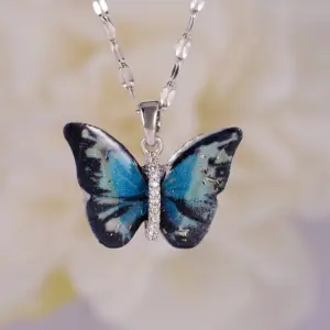 Colorized Butterfly Silver A2882
