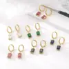 Wholesale PVD Coated 18K Gold Real Gold Plated Round Square 304 Stainless Steel Retro Waterproof Non Tarnish Drop Earrings