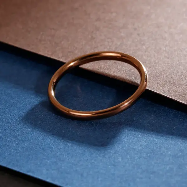 Wholesale Jewelry Fashion Round Titanium Steel 18K Gold Plated Polishing Stainless Steel Rings