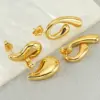 Wholesale 1 Pair Simple Style Classic Style Commute Solid Color Plating Stainless Steel Titanium Steel 18K Gold Plated Earrings