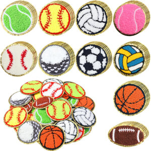 Wholesale Grit Embroidered Cloth Sticker Basketball Towel Embroidered Patch Bag Decoration Football Embroidered Chapter Chenille Football