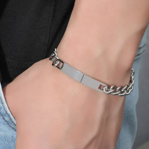 Simple Style Geometric Titanium Steel No Inlaid Bracelets In Bulk