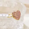 Wholesale PVD Coated 18K Gold Plated Real Gold Plated Heart Shape 304 Stainless Steel Vintage Style Waterproof Non Tarnish Open Rings