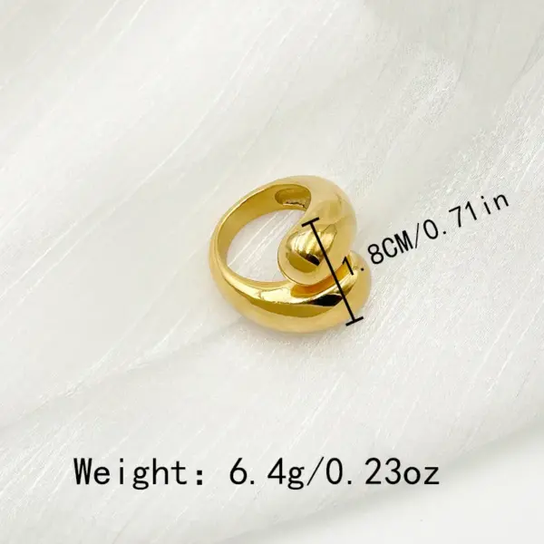 Wholesale Jewelry Simple Style Geometric 304 Stainless Steel 14K Gold Plated Plating Stainless Steel Rings