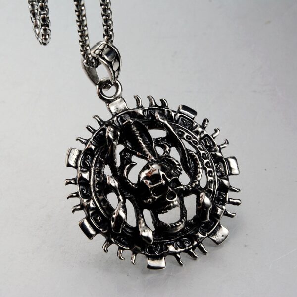 Wholesale Europe, America, Japan and South Korea Couple Ghost Hand Skull Pendant Necklace Personality Casual Fashion Titanium Steel Jewelry Cross-border Supply