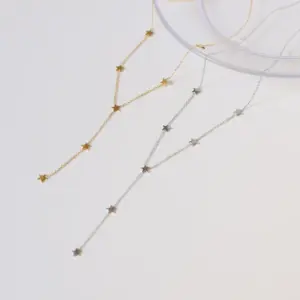 Wholesale Real Gold Plated Star 304 Stainless Steel Casual Waterproof Non Tarnish 304 Stainless Steel Pendant Necklace