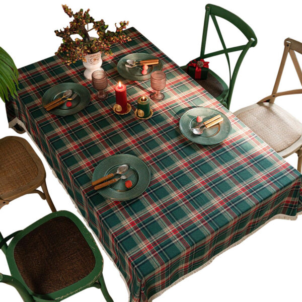 Wholesale Holiday Atmosphere British Style Christmas Plaid Tablecloth Plaid Fashion Christmas Atmosphere Tablecloth