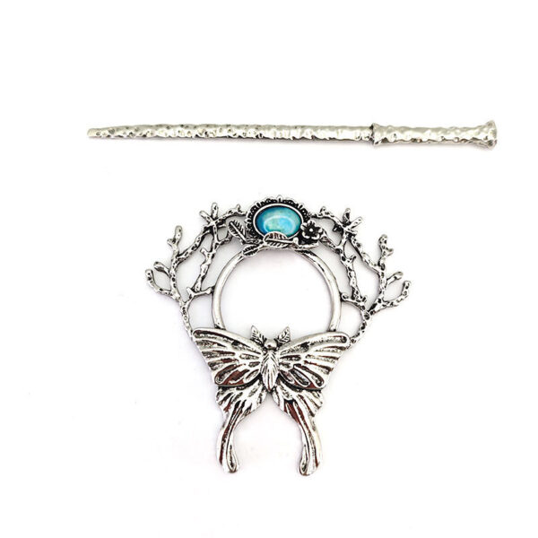 oly-1d24b65845de30d8e3754ec8b14bd9e7 Wholesale Cross-border Hot Selling Retro Nordic Imitation Moon Stone Butterfly Hairpin Viking Hair Stick Irish Norwegian Style Hair Aessories