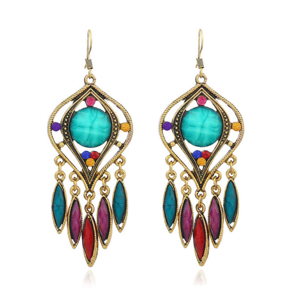 Wholesale Fashion European and American elegant big brand resin earrings long tassel street shot personalized earrings earrings female fashion jewelry