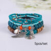 Wholesale Hot Selling Exotic Bohemian Bracelet Artistic Popular Wings Tower Pendant Exquisite Rice Beads suit Women