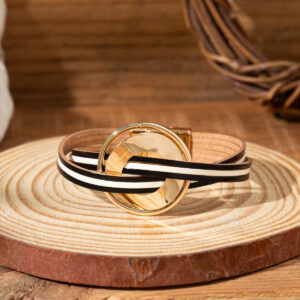 24100302-black / Leather + alloy