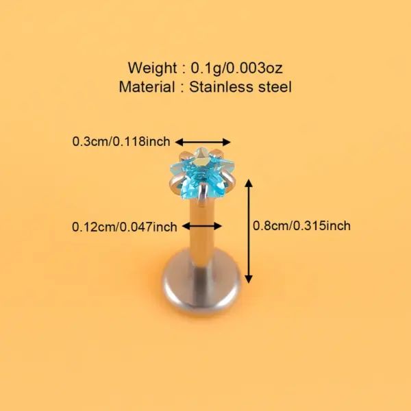 1 Piece Lip Rings Simple Style Classic Style Shiny Round Heart Shape 316L Stainless Steel Waterproof Non Tarnish Surgical Steel Non-Electroplating Lip Rings