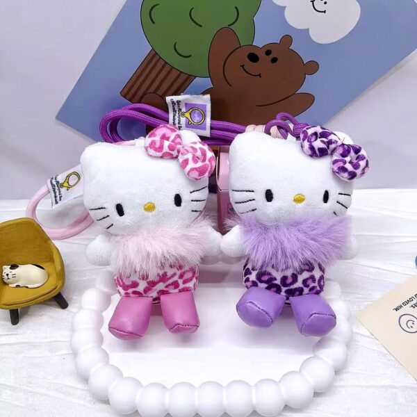Wholesale Cute Plush Doll hellokitty Pendant Cartoon Doll Leopard KT Pendant Internet Celebrant Couple Gift