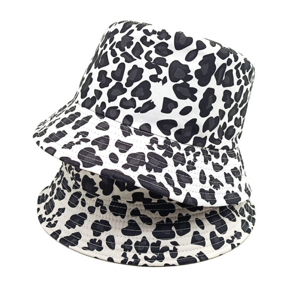 Wholesale European and American Best Selling Leopard Print Double-Sided Fisherman Hat Women's Street Fashion Printed Basin Hat Spring and Summer Outdoor Sunshade Hat Fashion