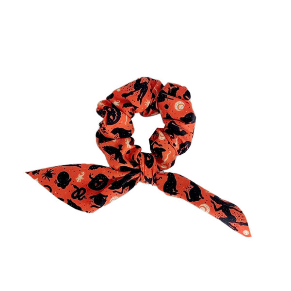 Wholesale Hair Ring Fabric Printing Pumpkin Ghost Bat Strap