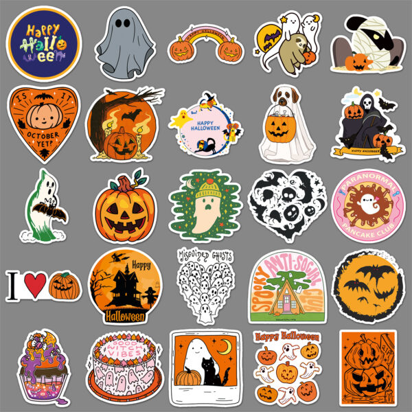 oly-1d595af359477c48f3b7f5127951170a Wholesale 50PCA/PACK Halloween Graffiti Personality Cartoon Holiday DIY Sticker