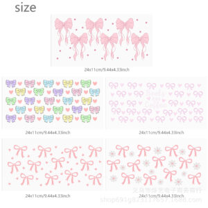 Bow series transparent crystal water cup waterproof sticker set (5 pieces/set)-6