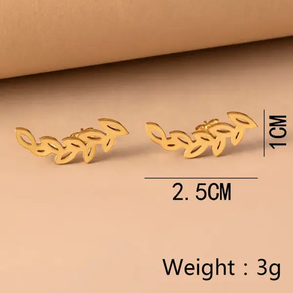 Wholesale 1 Pair Fashion Leaves Hollow Out 304 Stainless Steel Gold Plated Stainless Steel Earrings