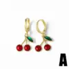 Wholesale 1 Pair Modern Style Simple Style Cherry Copper Zircon 18K Gold Plated Drop Earrings