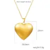 Wholesale 304 Stainless Steel Heart Shape Electroplated 18K Real Gold Plated Modern Style Classic Style Waterproof Non Tarnish Plating Pendant Necklace