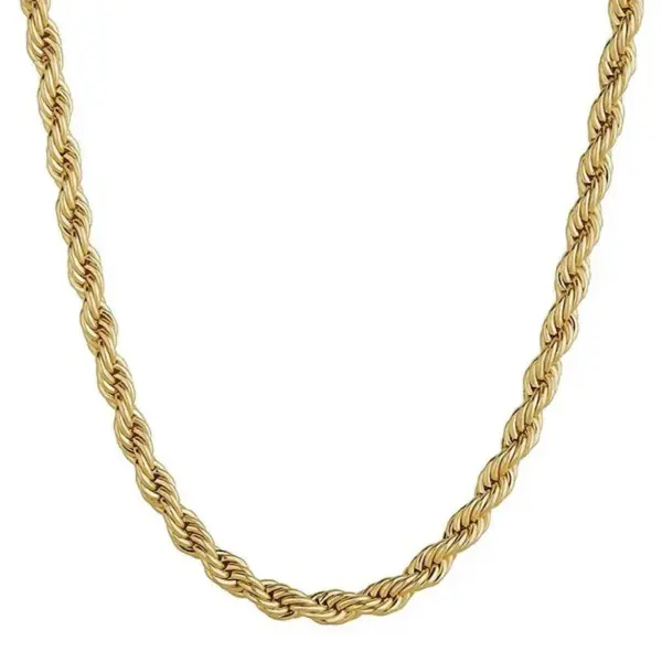 PVD Coated Real Gold Plated 18K Gold Geometric 304 Stainless Steel Hip-Hop Waterproof Non Tarnish 304 Stainless Steel Lobster Trigger Clasp Closure Necklace
