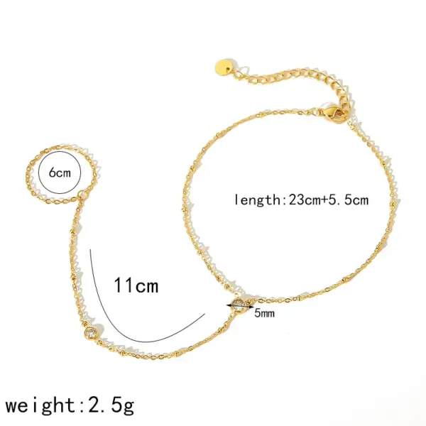 Wholesale 1 Piece IG Style Simple Style Classic Style Geometric Star 304 Stainless Steel Waterproof Non Tarnish Zircon PVD Coated Real Gold Plated 18K Gold Women's Anklet