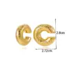 Wholesale PVD Coated C Shape Solid Color 304 Stainless Steel Simple Style Waterproof Non Tarnish Ear Cuffs