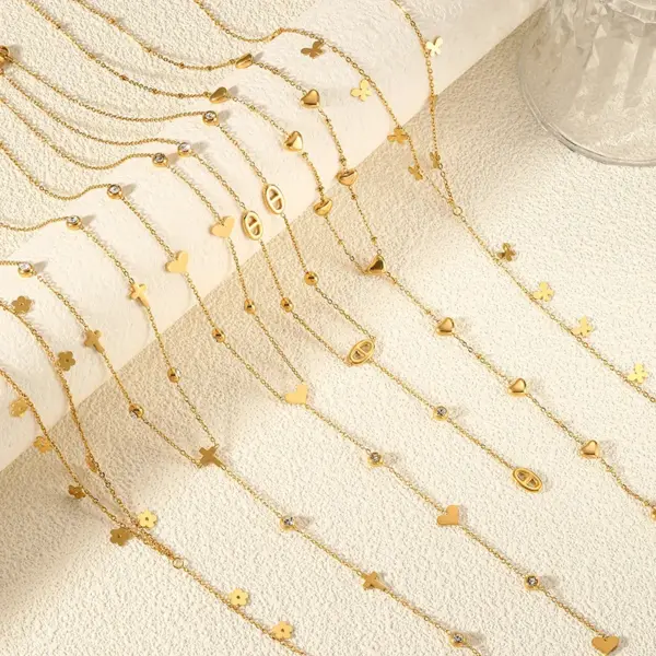 Wholesale Titanium Steel Necklace Women's Elegant Versatile INS Style Minimalist Design Luxury Personality Extended U-Shaped Fashion Jewelry