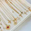 Wholesale PVD Coated Real Gold Plated 18K Cross 304 Stainless Steel Simple Style Classic Waterproof Non Tarnish Pendant Necklace