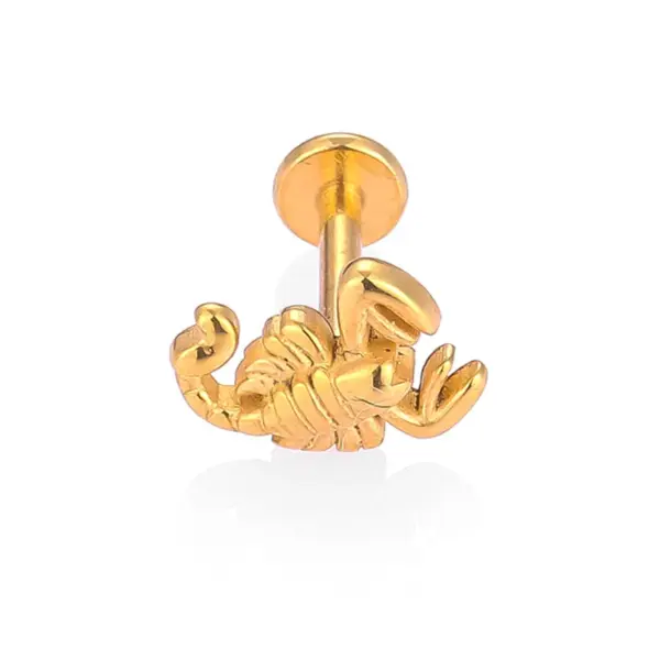 Wholesale 1 Piece Lip Rings Casual Simple Style Geometric Heart Shape Flower 316L Stainless Steel Waterproof Non Tarnish Surgical Steel Zircon Ion Plating (IP) 18K Gold Plated Lip Rings Ear Cartilage Rings & Studs Nose Rings & Studs