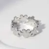 Wholesale PVD Coated Real Gold Plated Flower Stainless Steel Sweet Waterproof Non Tarnish Rings