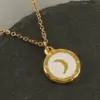PVD Coated 18K Gold Plated Moon Stainless Steel Hip-Hop Commute Cool Style Waterproof Non Tarnish 304 Titanium Pendant Necklace