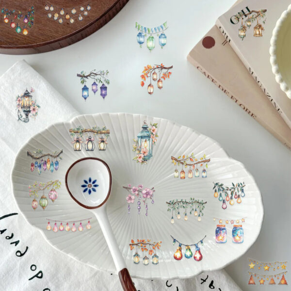 oly-1da0bb7bc2c7e1d6c640c284c4062c20 Wholesale 50 transparent ins lights dim sticker bag waterproof transparent PET hand account material decorative guitar notebook