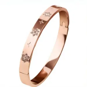 39B-C-3 Rose Gold Five-Pointed Star Inlaid Diamond Bracelet