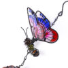 Wholesale Cross-border hot wind chimes 3D butterfly iron crafts creative metal glass painted hanging ornaments manufacturers in stock