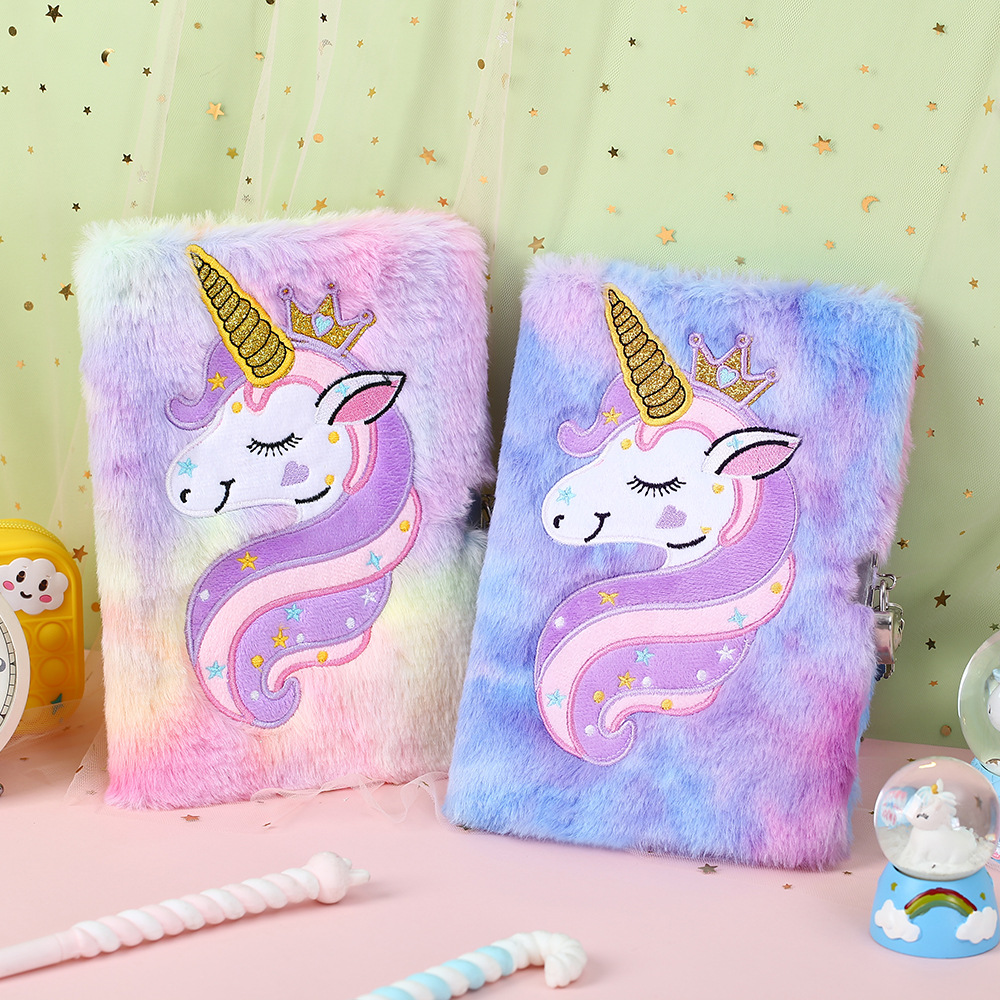 Wholesale Chilen's Diary with Lock Cartoon Unicorn A5 Notebook