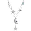 oly-1db2522e158f33a4d26ea2ecae283294 Wholesale Punk-style hip-hop fashion star and moon necklace