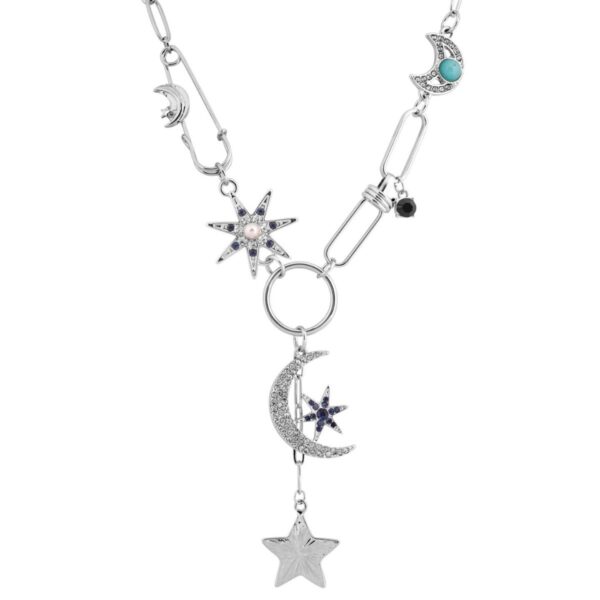 oly-1db2522e158f33a4d26ea2ecae283294 Wholesale Punk-style hip-hop fashion star and moon necklace